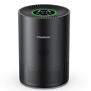 Luftreiniger Allergiker, HEPA Luftfilter gegen Schimmel, Staub und Tierhaare bis zu 0,3 µm 185m³/h CADR für Schlafzimmer bis zu 110m², Luftqualitätsanzeige, Kindersicherung, 3 Geschwindigkeiten, 25dB