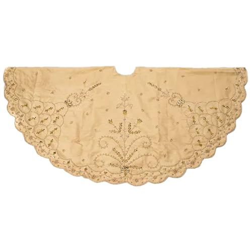 Kurt Adler 48-Inch Gold Polyester Treeskirt with...