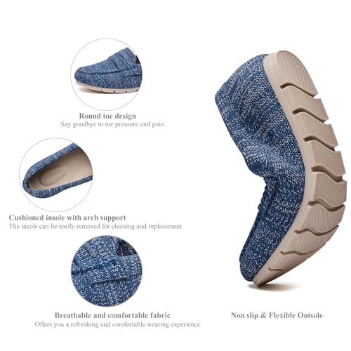 Image of Cvistpieo Loafers for Women Comfortable Dressy Casual Work Flats Lightweight & Breathable Slip On Walking Shoes Knit