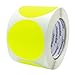 3" Fluorescent Yellow Color-Coding Sticker Dots | Permanent Adhesive, Writable Surface - 500 Labels/Roll