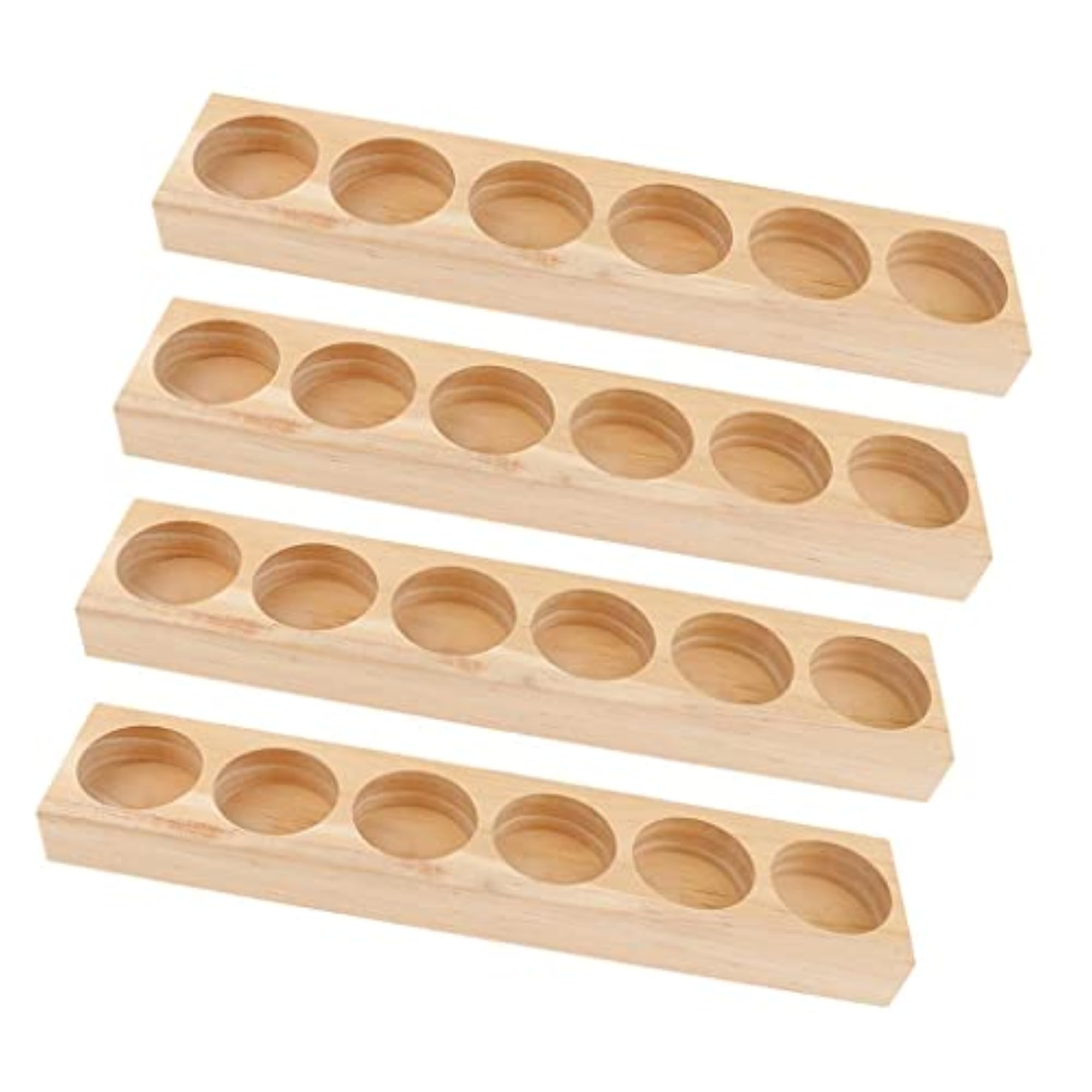 4 Pieces Wood Essential Oil Display Storage Organizer Rack