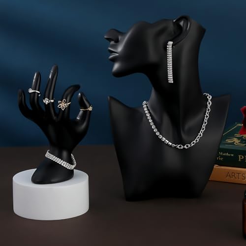 image for Yalikop 2 Pcs Resin Jewelry Mannequin Display Set Including Boutique B