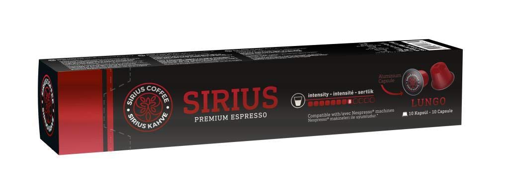 Sirius Premium Kapsül Kahve 8 Lungo (Nespresso Uyumlu) - 10 Adet