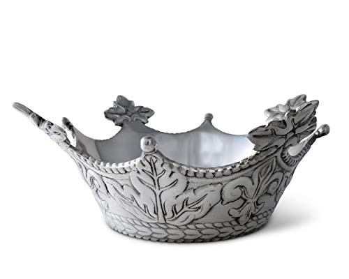 Arthur Court Designs Aluminum Mardi Gras Crown Serving Bowl Salad Fruit 12.5 Inch Diameter X 5 Inch Tall #TOP2