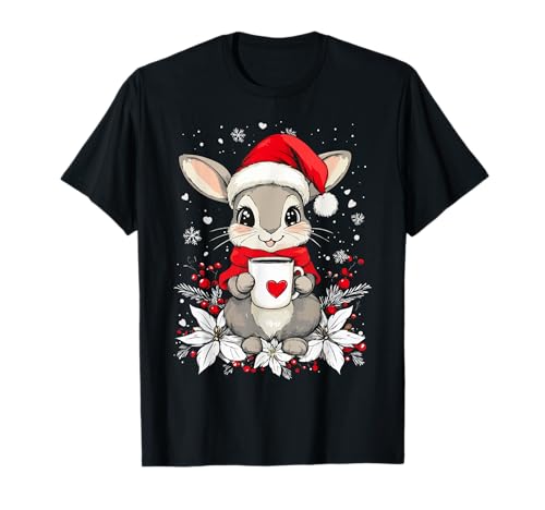 Hase Weihnachten Deko Frauen Männer Kinder Weihnachten Hase T-Shirt