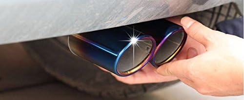 1pcs Blue Double Outlets Tailpipe Exhaust Tip Exhaust Pipe Exhaust Muffler Extension Pipes for Toyota Corolla 2009-2023