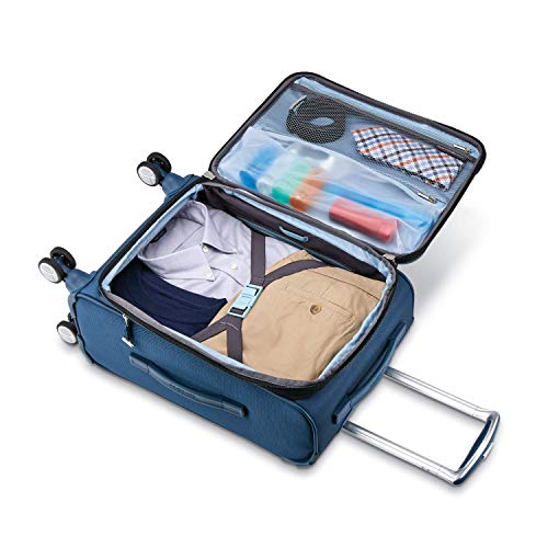 Samsonite Solyte DLX Softside Expandable Luggage with Spinner Wheels, Mediterranean Blue, Checked-Medium 25-Inch by Samsonite - Image 4