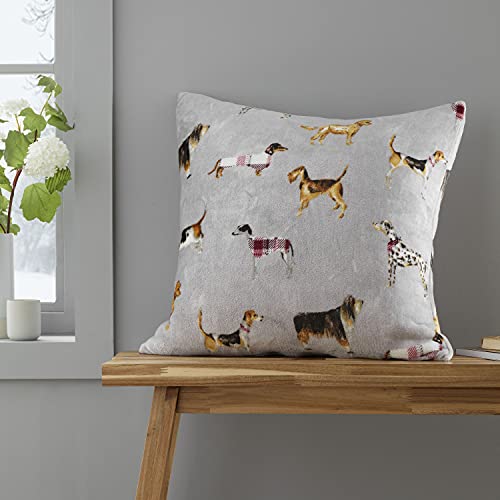 Catherine Lansfield Country Dogs Soft Touch 55x55cm Cushion Cover Natural