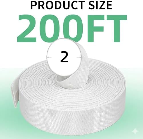 Pool Backwash Hose 2" Γ 200 FT, Heavy Duty Drain Discharge Hose Flexible Reinforced LayFlat Sump Pump Hose with 2 Clamps, for Pool Drain, Irrigation - 1