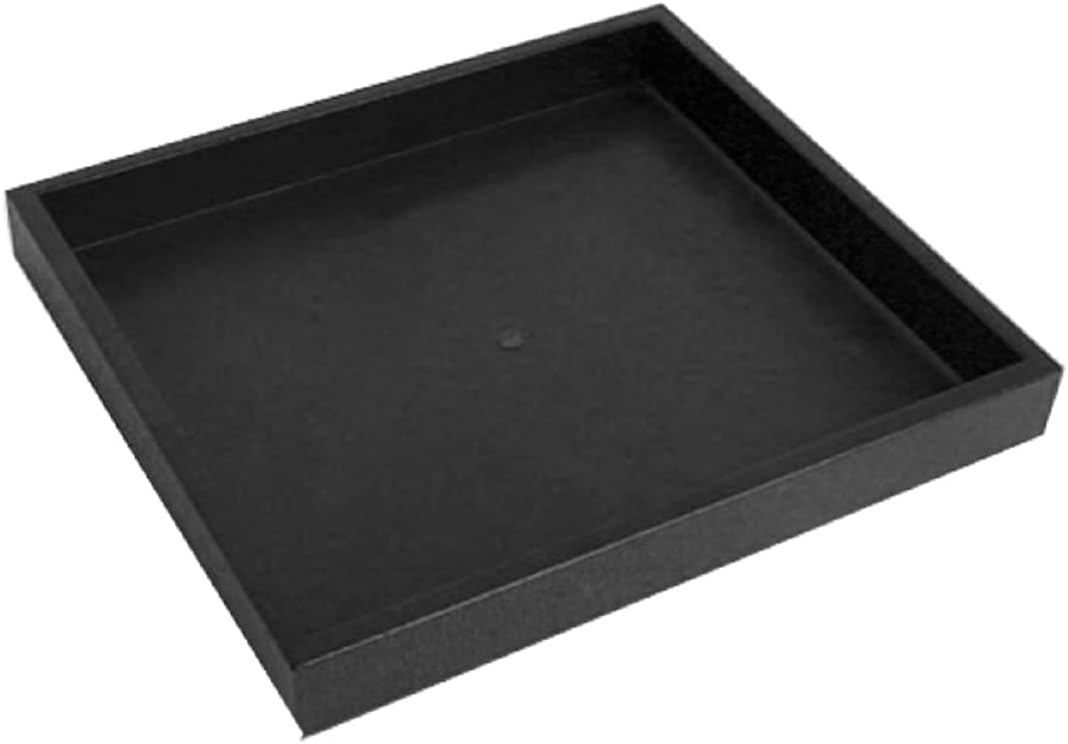 RJ Displays Half Size Stackable Jewelry Tray Set, Stackable Plastic Jewelry Organizer Tray, Jewelry Drawer Organizers, Drawers Inserts, Earring Organizer Trays 8.25" x 7.25" x 1" (Black)