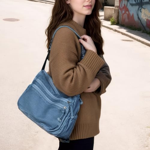 Bolso de mezclilla para mujer estilo casual y ligero miniatura 2