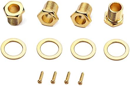 ROSENICE Guitar Bass Tuning Pegs Machine Heads Bass Replacement Parts Gold 2R2L