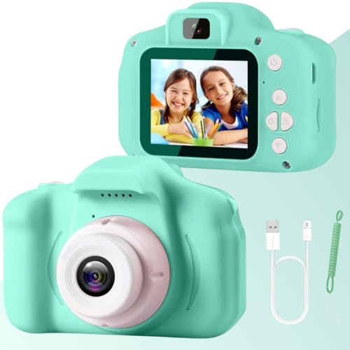 Image of Kids Digital Camera for Photos & Videos | Mini Camera Toy with 2-Inch Screen & USB Rechargeable | Fun & Educational Gift for Boys & Girls Age 3-15 | Easy to Use for Kids (Green)