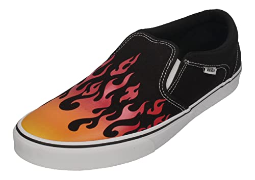 Vans Herren Asher Sneaker, Flame Black White, 46 EU