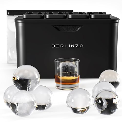 Comparison: Best Clear Ice Sphere Maker 6 Berlinzo Premium Clear Ice Ball Maker Mold - 8 Large 2.4" Crystal Clear Ice Balls for Whiskey, Cocktails & Bourbon - Easy-to-Remove Mold for Ice Spheres - XL Storage Bag Included (Non-Electric)