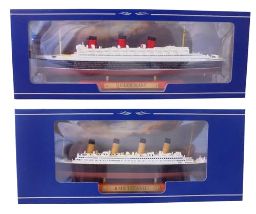 OPO 10 - Set of 2 Miniature replicas of The Famous transatlantic Liners The Titanic + The RMS Queen Mary Scale 1/1250 or 21 and 25 cm - PA3 - Image 4