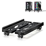 Hmfmdy CPU Ständer Für PC, Desktop Computer Tower Ständer, Einstellbare CPU Halterung, Universal Mobil-PC Ständer mit rollenden feststellbaren Lenkrollen CPU-Wagen Unter Schreibtisch - Schwarz