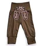 Kinderhose mit hochwertigen und detailreichen Stickereien und Knöpfe in Hirschhornoptik – wie eine echte Lederhose