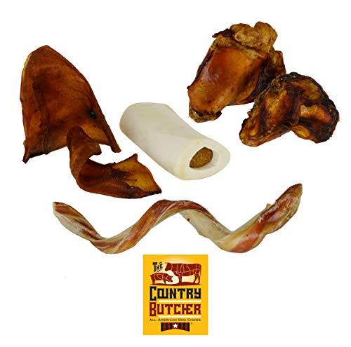 The Country Butcher Dog Bones & Chews Variety Pack for Puppies, Made in USA, Natural Dog Chews for Puppies of All Breeds, 6 Count