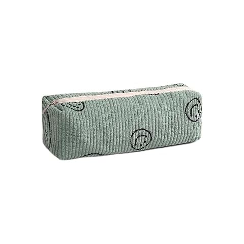 Smile Pencil Case Lightweight Small Aesthetic Pen Case Office College School Storage Bag Pouch Holder Box Organizer Makeup Pouch Cosmetic Bag Cute Pencil Case for Girls Boys Kids (Green) Cover