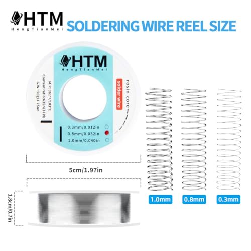 Image of HengTianMei Tin Lead 63 /37 Rosin Core Low Temp Solder Wire For Electronics Components And DIY repair(0.8mm /50g)