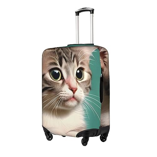 A Curious Cat Suitcase Cover Luggage Protective Case High Elasticity Material For Travelers2