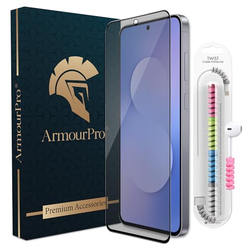 Image of ArmourPro Anti Glare Matte Tempered Glass for Samsung Galaxy S25 FE, Anti Fingerprint Screen Protector, 9H Scratch Resistant, Smooth Touch, Easy Installation Kit with Cable Protector