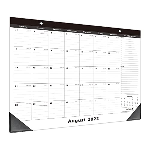 Nekmit Magnetic Calendar for Fridge, 2022-2023 Academic Yearly Monthly Desk Pad Calendar, Wall Calendar for Home Schooling Plan & Schedule, Ruled Blocks, 15 x 12 Inches, Black