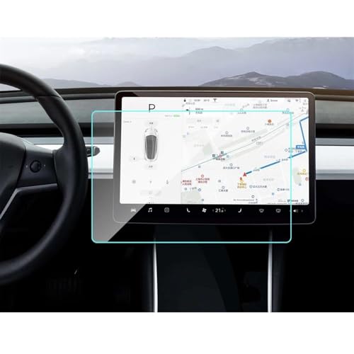 Écran tactile de navigation de voiture sans reflets lors de vos trajets en Tesla Model 3