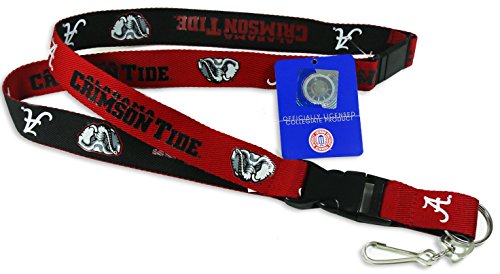 NCAA ALABAMA CRIMSON TIDE ( 2-TONE ) TWO TONE KEYCHAIN, LANYARD