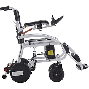 Thrive Mobility Fold and Travel Electric Wheelchairs for Adults Elderly Lightweight Power Wheel Chair Motorized (White Ultra Light, 17 Inches Seat Width)