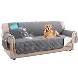 H.VERSAILTEX 100% Waterproof Couch Covers for 3 Cushion Couch Sofa Modern Sofa Slipcovers with Elastic Straps Thick Soft Furniture Protector Pet Friendly(Sofa, Grey/Beige)