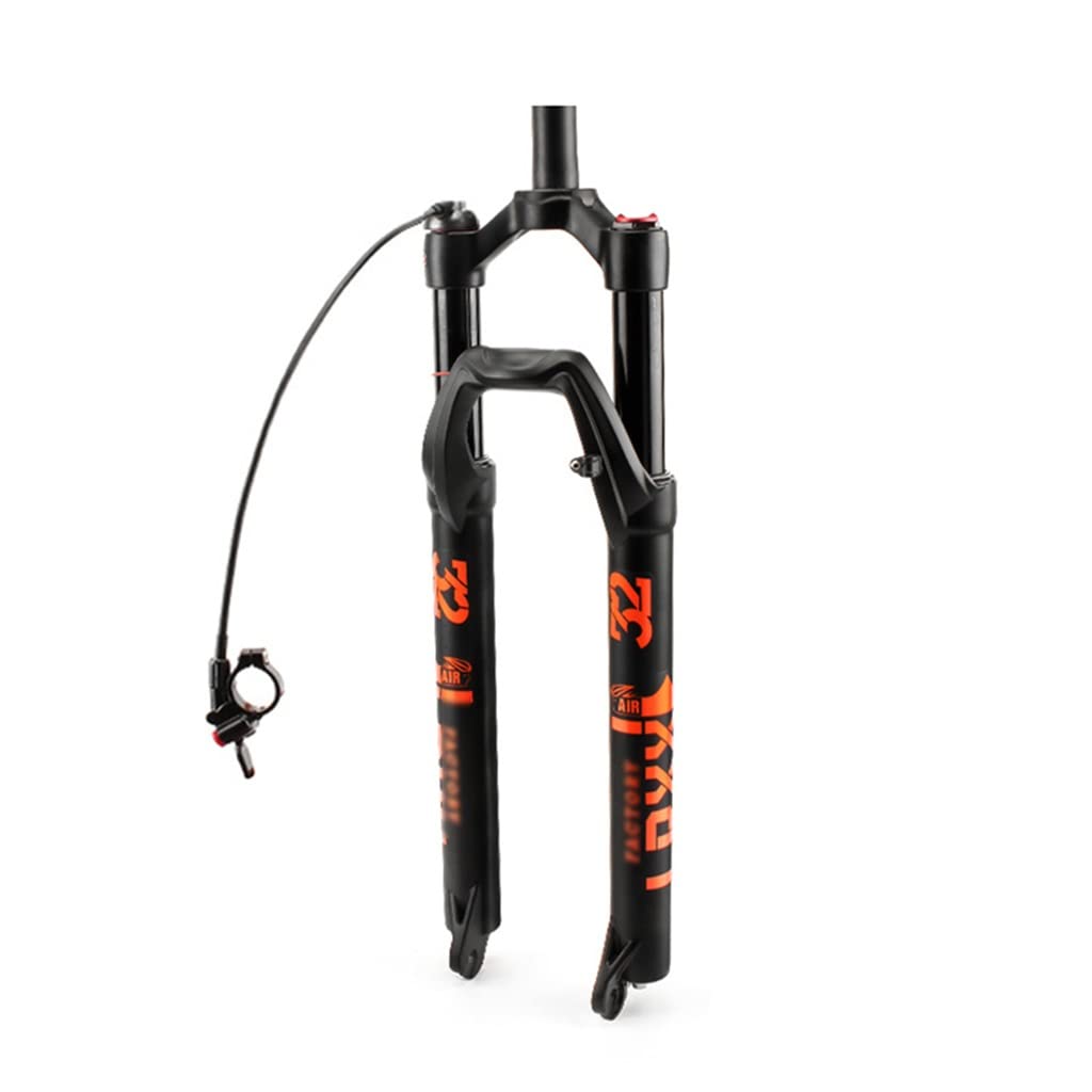 Widelec z zawieszeniem pneumatycznym MTB 27,5/29 cala przedni widelec rowerowy rower górski zdalna blokada 1 1/8 prosta rura podróż 100 mm hamulec tarczowy QR 9 mm dla XC AM