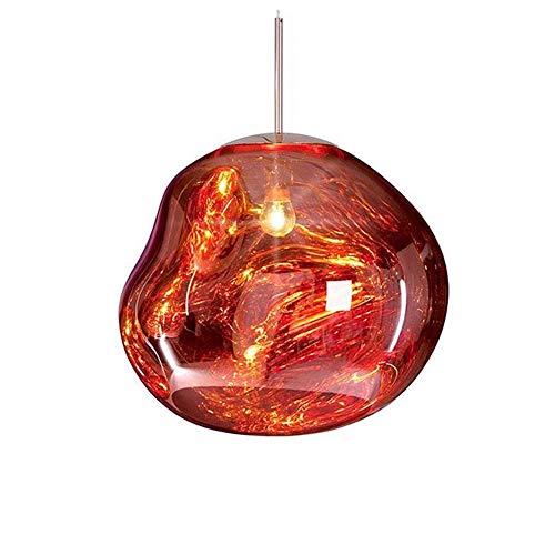 Suspension lave en verre fusionné haut de gamme lustre miroir argenté pour salon