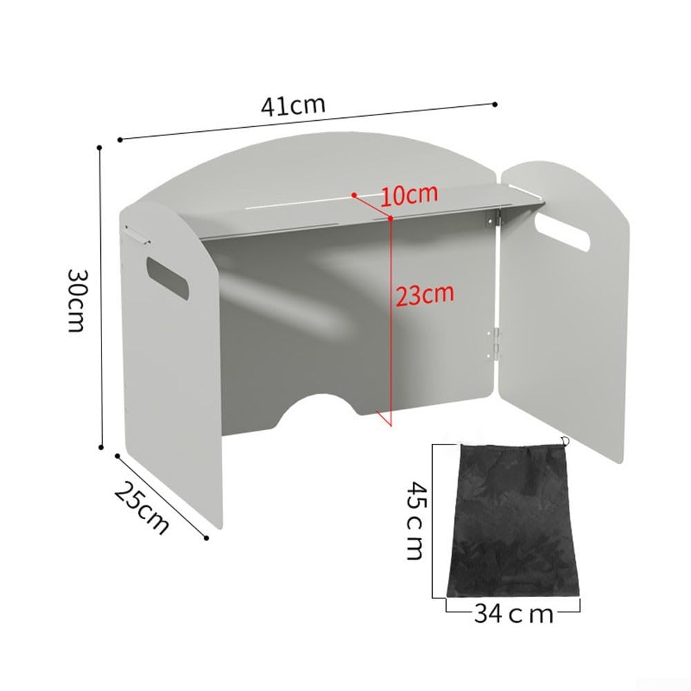 34-Panel Camping Stove Windscreen Carbon Steel(White trifold)