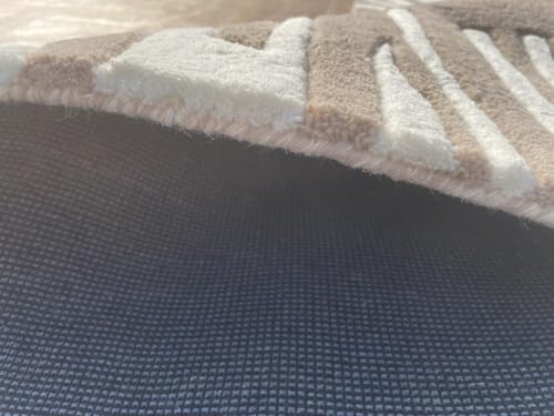 Image of Modern Abstract Hand Tufted Wool Floor Carpet for Home decore Living Room|Home and Bedroom & Hall 8x10 feet (240 x 300cm) L Brown H11