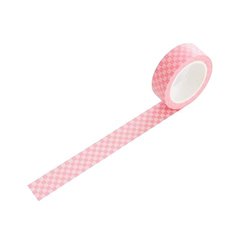 Jollity Co Party Supplies Check It Tickle Me Pink Washi Tape Ideal para baby showers aniversarios y fiestas de cumpleaños 1 rollo 328ft