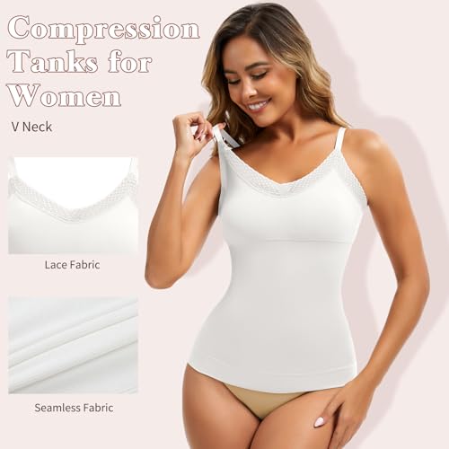 Image of Shapewear Camisoles for Women - Tummy Control Shapewear Tank Top Shaper Cami Black S
