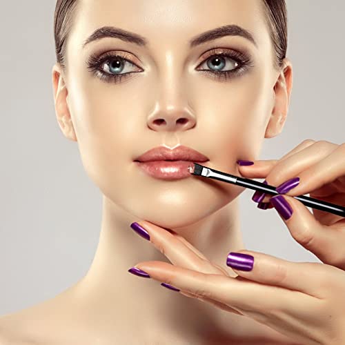 6 Pieces Flat Eyeliner Eyebrow Concealer Brush Wooden Handle Flat Definer Eyebrow Brush Thickened Aluminium Tube Eyeshadow Brush Synthetic Bristle Yeliner Brush For Shapes Eyebrows, Eye Shadow, Lips Makeup. #TOP4