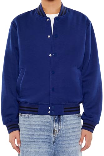 Forever 21 Men's Varsity-Striped Bomber Jacket3