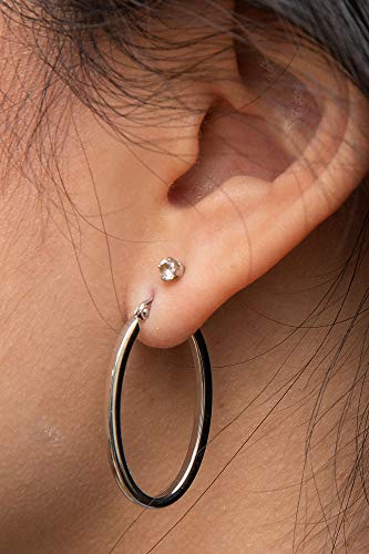 14K Gold Oval Hoop Earrings, (31-52mm) (2mm Tube)2