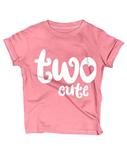 Lalo & Luna Two Cute 2nd Birthday Outfit T-Shirt for 2 Year Old Girl - Second Bday Toddler