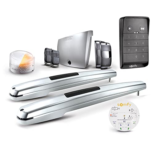 Somfy 1245531 - Motorisation Exavia Star portail battant - Pour vantaux largeur max. 2,5m et hauteur max. 2m - Livré avec 1 clavier à code, 2 télécommandes Keypop, 1...