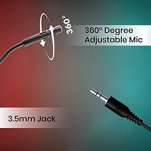 Image of (Refurbished) Zebronics ZEB-SM600 PRO Omnidirectional Desktop Microphone, 3.5mm Connector, Flexible Design, 2 Meter Braided Cable, mic ON Off Option, Clear Audio Recording and Plug Play Usage