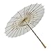 Quasimoon Patterned Paper Parasol Umbrellas by PaperLanternStore (32 Inch, White Cherry Blossom)