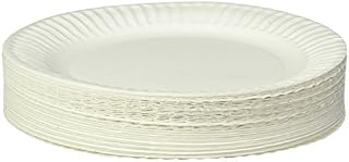 Empress Uncoated Paper Plate, 9 Inches, White, Pack of 100 - 1004997