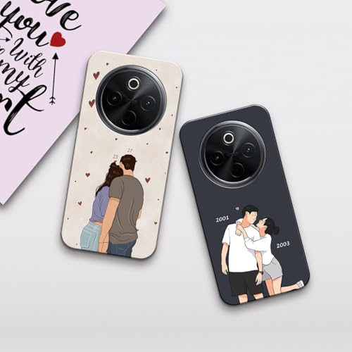 Image of COLORflow Back Cover Compatible with Vivo T4 5G / Y300 Pro 5G / iQOO Z10 5G | Love Connection Couple Customized Back Cover Compatible with Vivo T4 5G / Y300 Pro 5G / iQOO Z10 5G