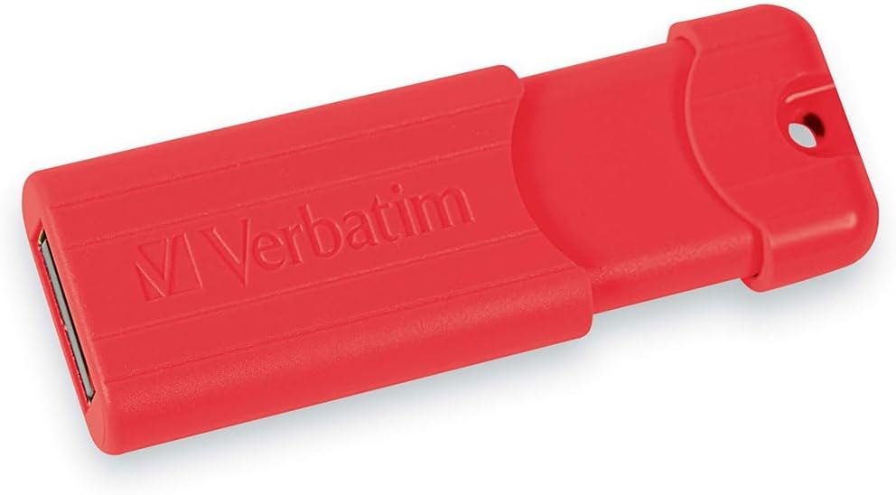 Verbatim 64GB Pinstripe USB 3.2 Gen 1 Flash Drive Retractable Thumb Drive 5 Pack - Multicolor (Green, Blue, Red, Purple, Cyan)