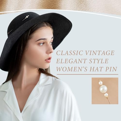 Norme 4 Pcs Elegant Retro Hat Pins Classic Long Imitation Pearl Pins Brooches Suits Ties Hats Scarves Jewelry Set Accessories for Men Women4