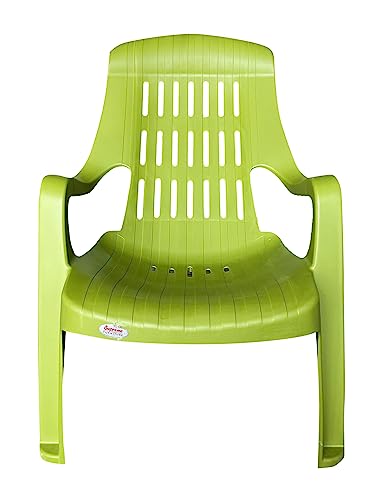 Image of SkyGlamour Supreme Comfy Relax plastic Arm Chair | Chair for Living room |Comfort Plastic Chair for Garden, Home, Indoor and Outdoor Use | Plastic Chair set of 2 |Color: Mehandi Green; set of 2 Chairs